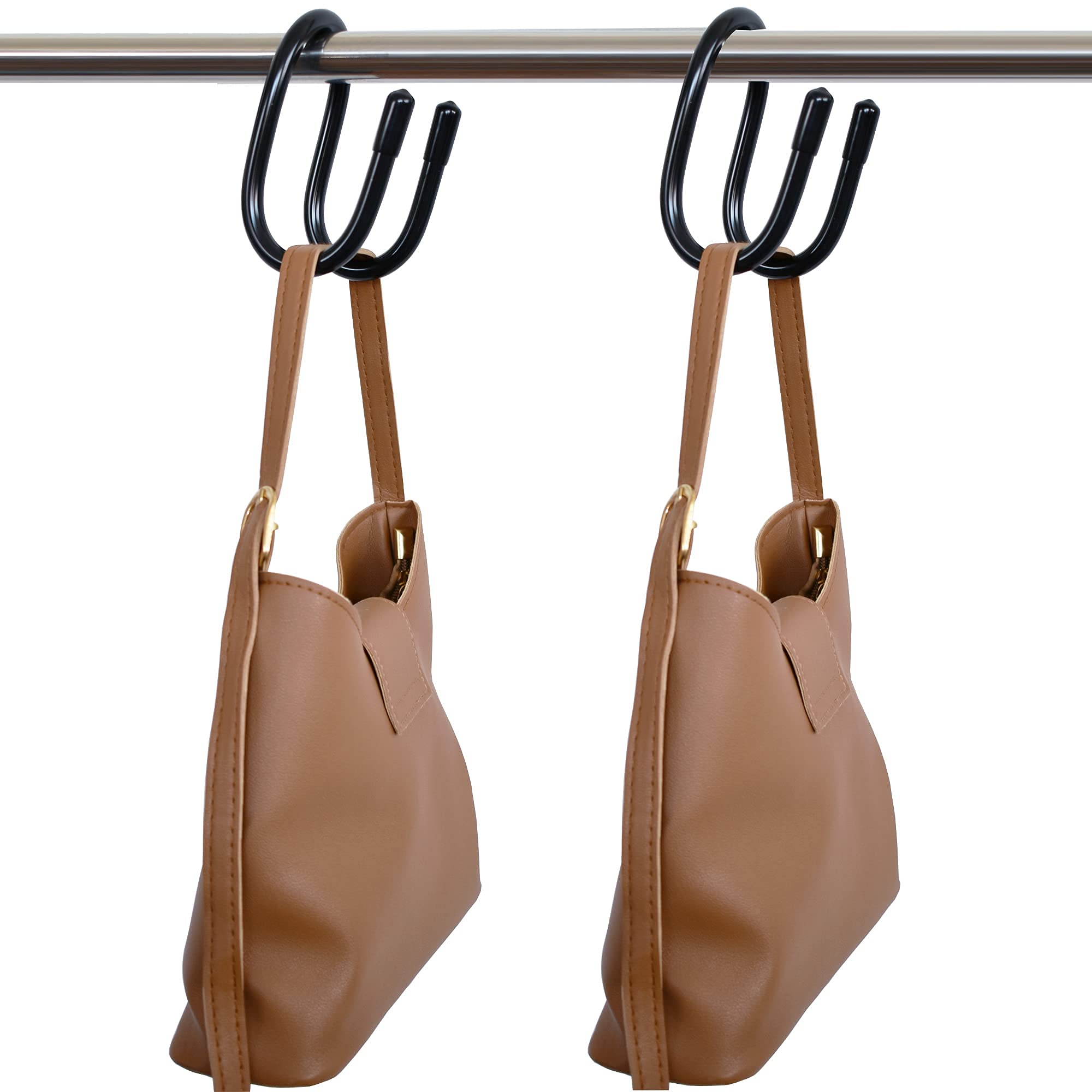 Space Saving Handbag Hanger Hook - 2 Pack Over The Door Organizer for Purses, Scarves & Belts - Durable Closet Storage Solution for Bedroom, Bathroom & Entryway - Perfect for Small Spaces, Apartments, Dorms & Offices - Use in Closets to Organize Handbags, Hang Scarves by Doors or Store Belts Neatly in Bathrooms