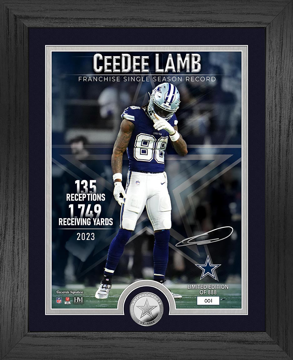 CeeDee Lamb Dallas Cowboys NFL Football Silver Commemorative Coin with Photo - Perfect for Sports Collectors, Fans & Memorabilia Displays