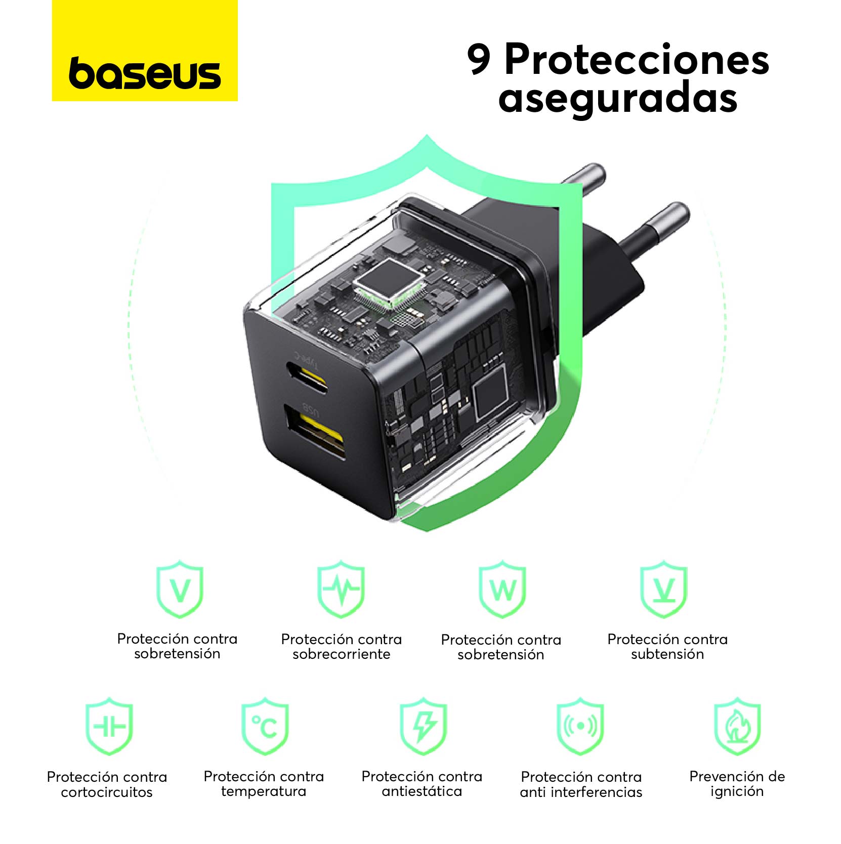 Baseus 30W Fast Charger USB C & USB A Dual Port - Compact & Powerful for iPhone, Android, Samsung - Perfect for Travel, Office & Home Use