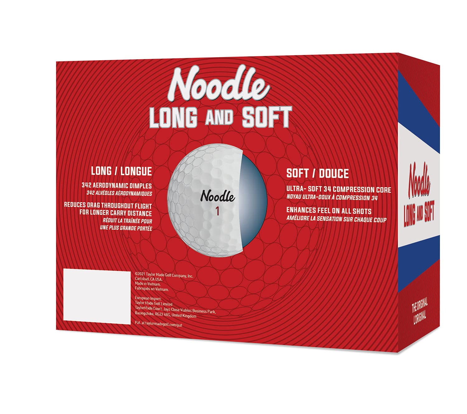 TaylorMade Noodle Long & Soft Golf Balls - 12 Pack | High Visibility, Soft Feel, Long Distance | Perfect for Beginners & Recreational Golfers | Ideal for Driving Range & Casual Play