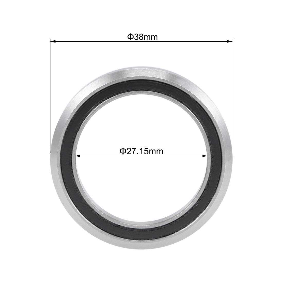 uxcell MH-P09K Bicycle Headset Bearing 27.15x38x6.5mm Sealed Chrome Steel Bearings 4pcs - High Performance Bike Bearings for Smooth Cycling & Mountain Biking