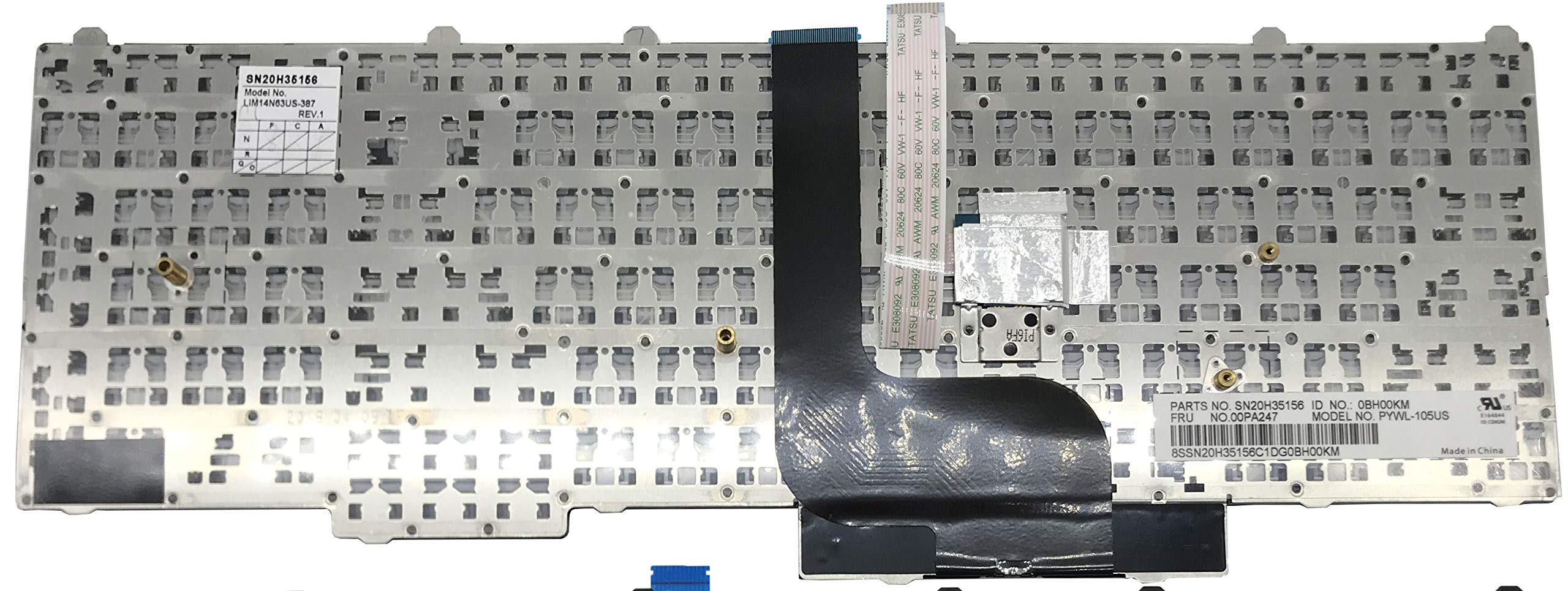 Original US Layout Notebook Keyboard for Lenovo ThinkPad P50 P51 P70 Series - Black Frame, No Backlight, with Remote Control Lever - Perfect for Office Work, Programming & Business Laptops