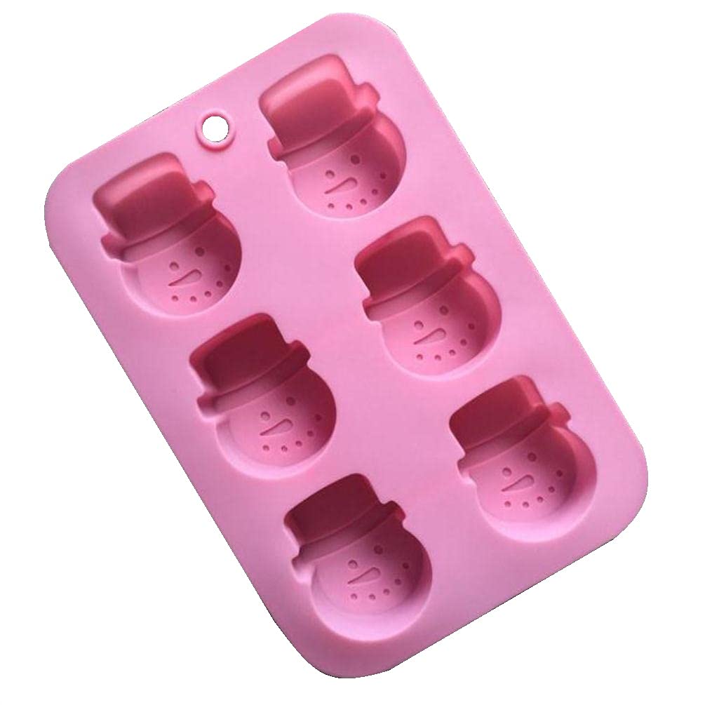 Allforhome 6-Piece Christmas Snowman Silicone Molds Set for Handmade Soap, Bath Bombs, Muffins, Ice Cream & Jelly Cake Making - DIY Baking & Craft Supplies for Holiday Decorations & Gift Making