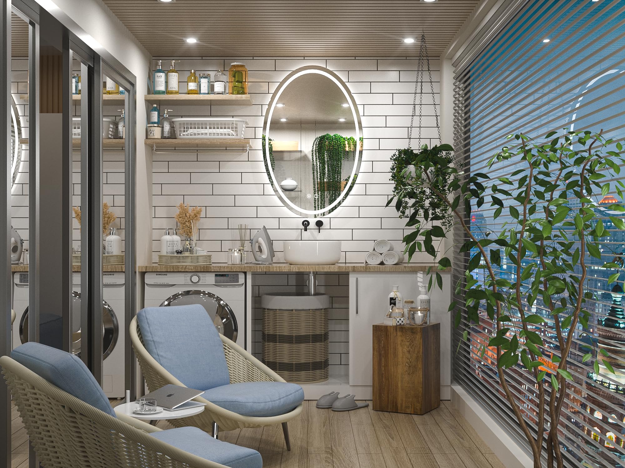 Keonjinn 24 x 36 Inch LED Bathroom Mirror with Anti-Fog & Dimmable Front Lighting - Shatter-Proof Oval Vanity Mirror with Memory Function (CRI 90+) - Perfect for Modern Bathrooms, Makeup Areas & Dressing Rooms