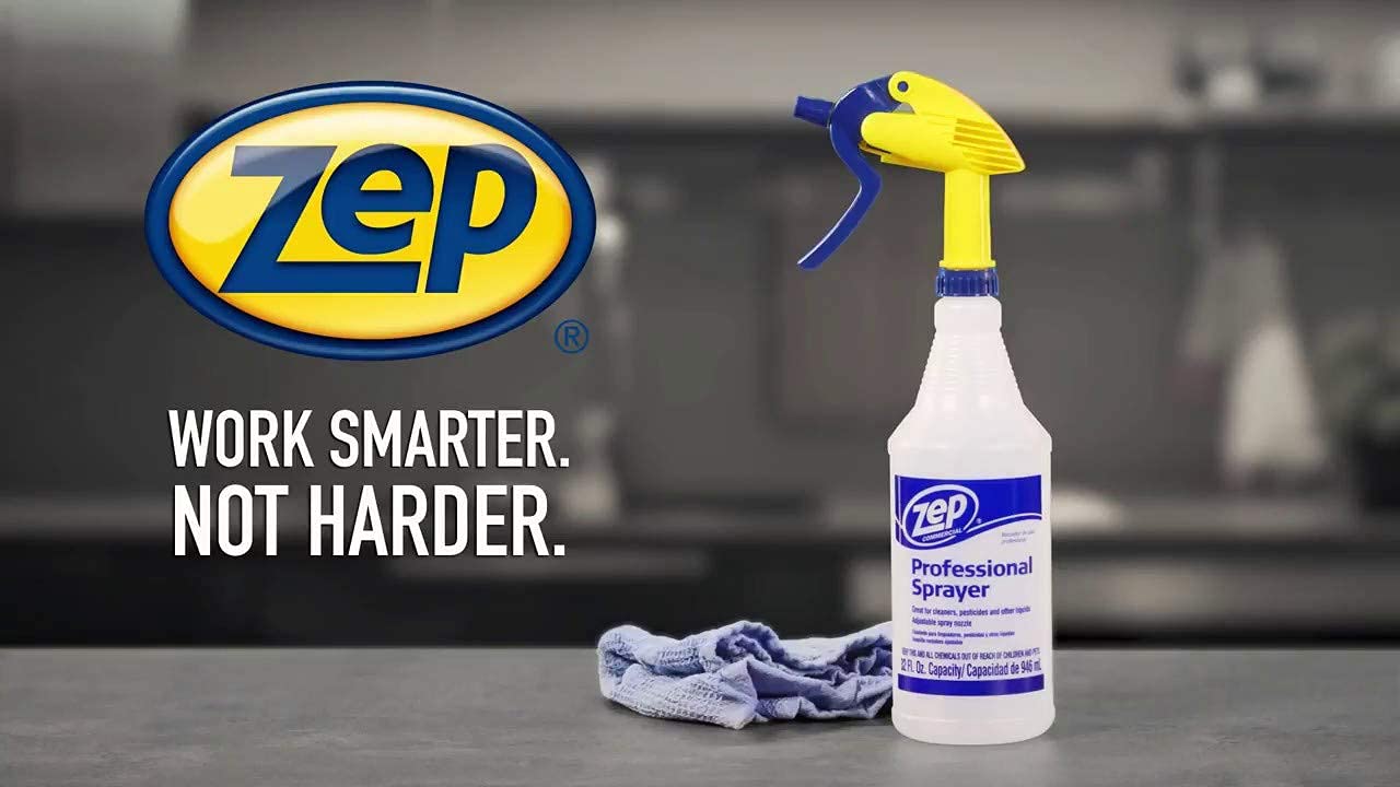Zep Professional 32 oz Spray Bottle (Case of 36) - Heavy Duty Refillable Sprayer with Adjustable Nozzle for Fine Mist or Strong Spray - Perfect for Cleaning, Gardening, and DIY Projects