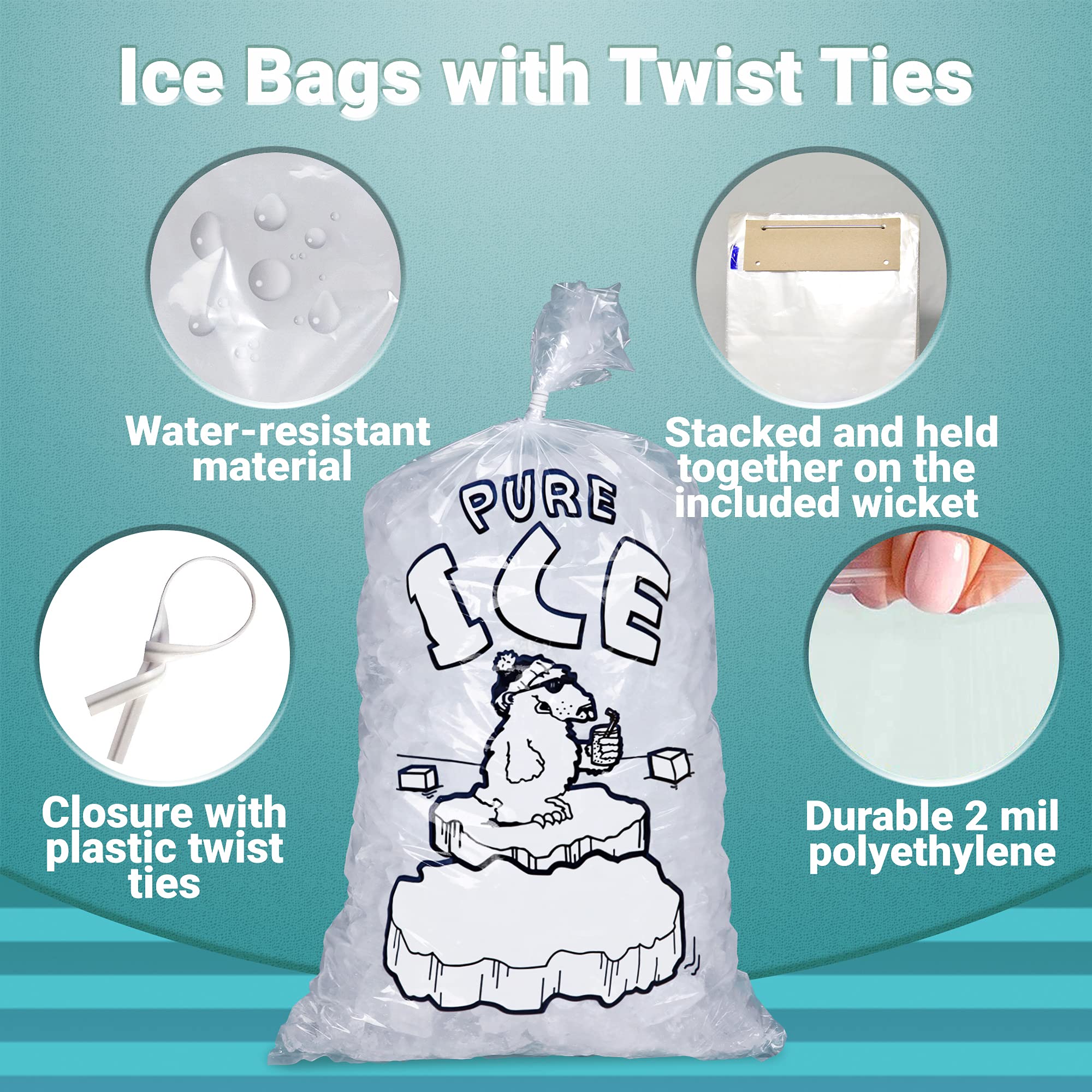 500 Wicketed Ice Bags 13.5