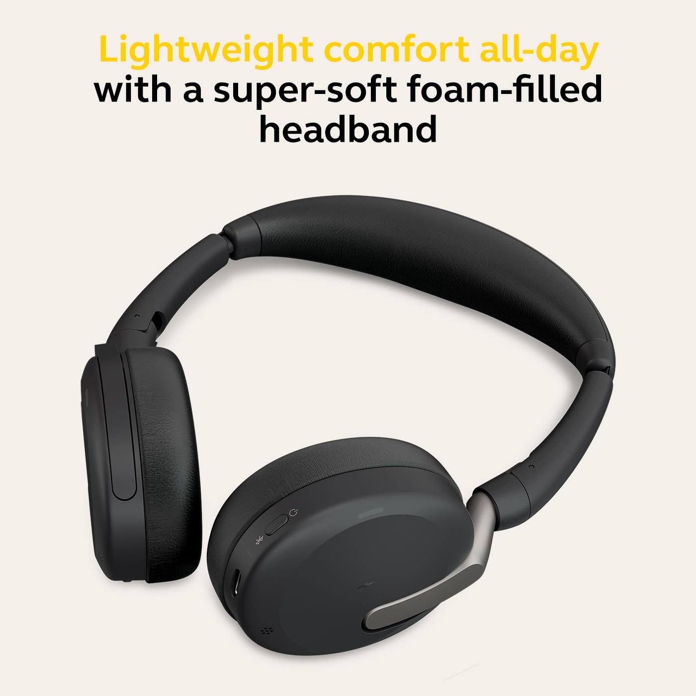 Jabra Evolve2 65 Flex Wireless Stereo Headset with Bluetooth - Noise Cancelling Headphones with Jabra ClearVoice & Hybrid ANC - Microsoft Teams Certified (Black) - Perfect for Remote Work, Online Meetings & Office Use