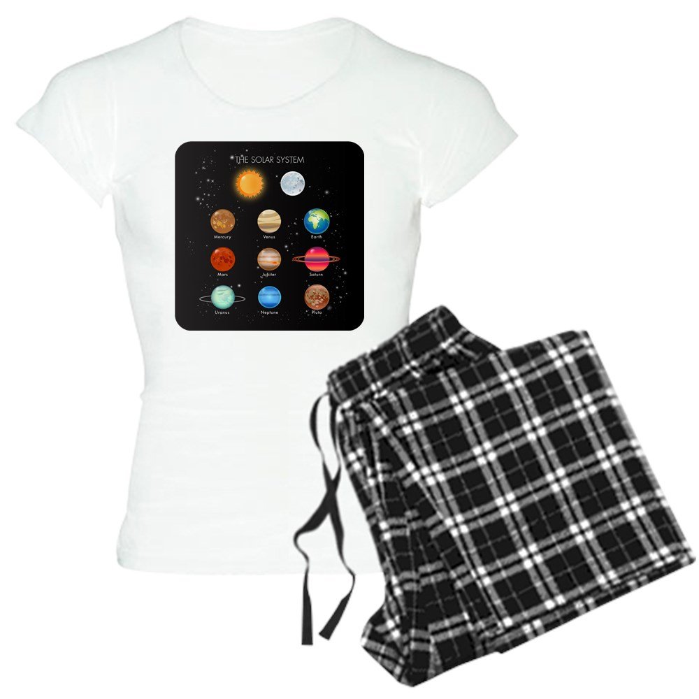 Royal Lion Women's Lightweight Pajama Set - Solar System Print with Sun, Moon & Planets - Soft Sleepwear for Women & Girls - Perfect for Nighttime Comfort, Lounge Wear & Gift Giving