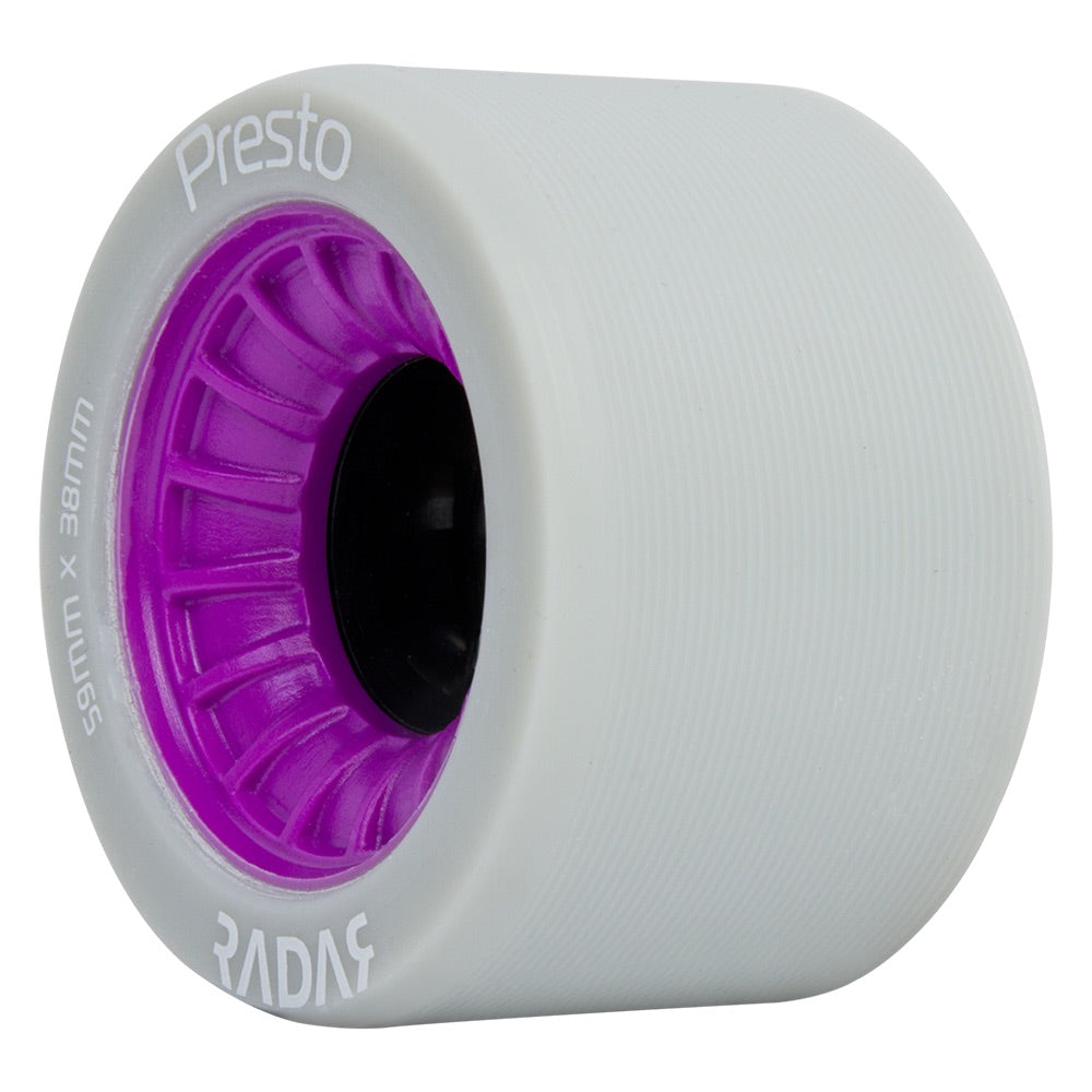 Radar Presto 59mm Quad Wheels - 4 Pack Set for Roller Skates, Skateboards & Scooters - High Performance Outdoor & Indoor Sports Wheels