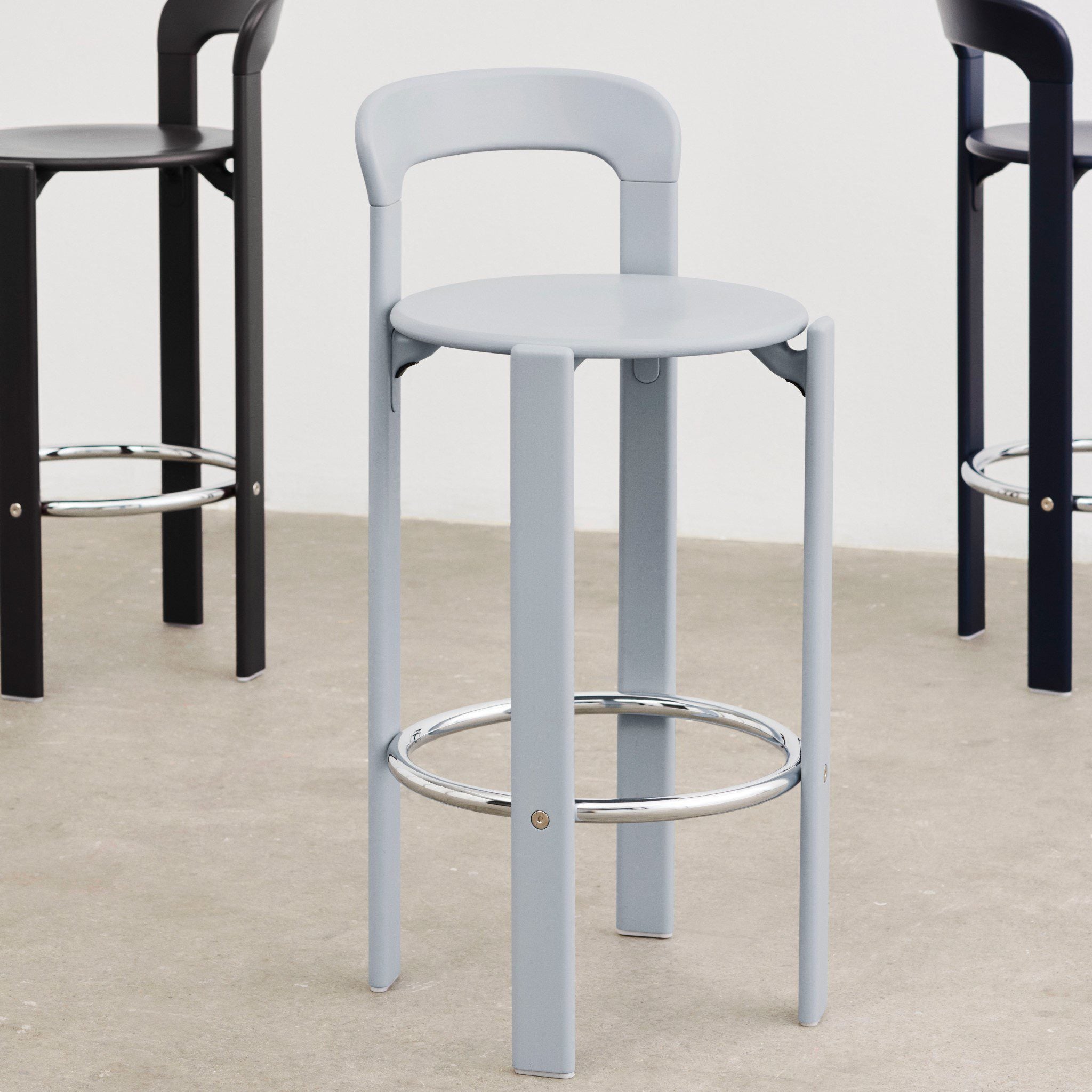 HAY Rey Bar Stool High - 75cm Slate Blue Modern Bar Chair for Kitchen Island, Dining Counter & Home Decor | PRE ORDER