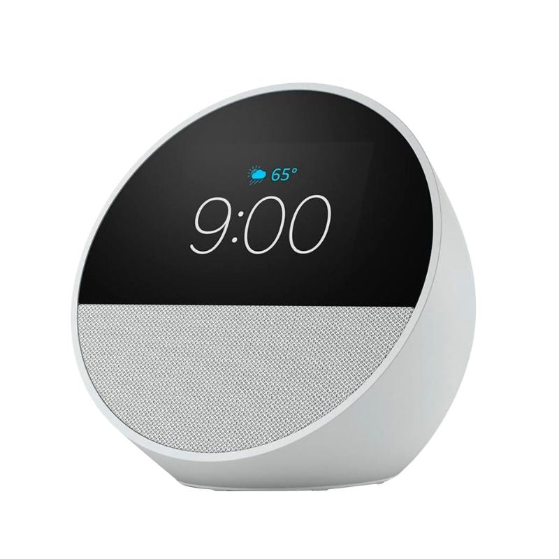 Amazon Alexa Echo Spot (2024) - Smart Display with Alexa - White - Perfect for Home Automation, Kitchen Timers & Video Calls