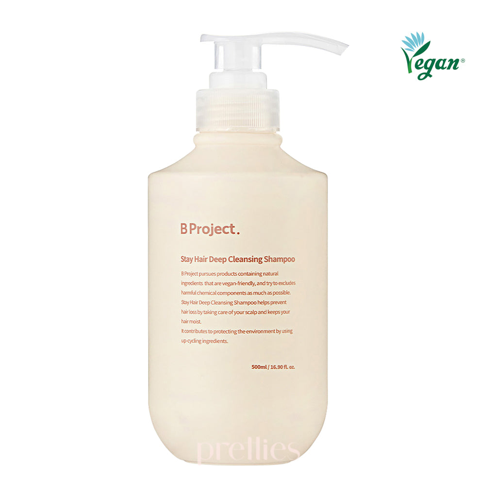 B Project Stay Hair Deep Cleansing Shampoo 500ml - Sulfate Free & Hydrating for Dry, Damaged Hair - Salon Quality Hair Care for Women & Men - Perfect for Daily Use & Color Treated Hair