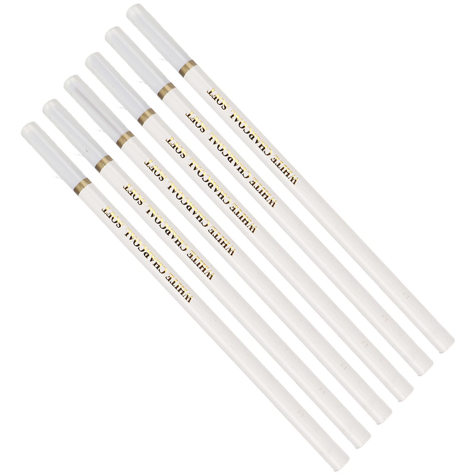 White Chalk Pencils 6-Pack - Premium Easy to Sharpen Artist Pencils for Sketching, Drawing & Drafting - Perfect for Beginners & Professional Artists - Ideal for Canvas, Paper & Chalkboard Art Projects