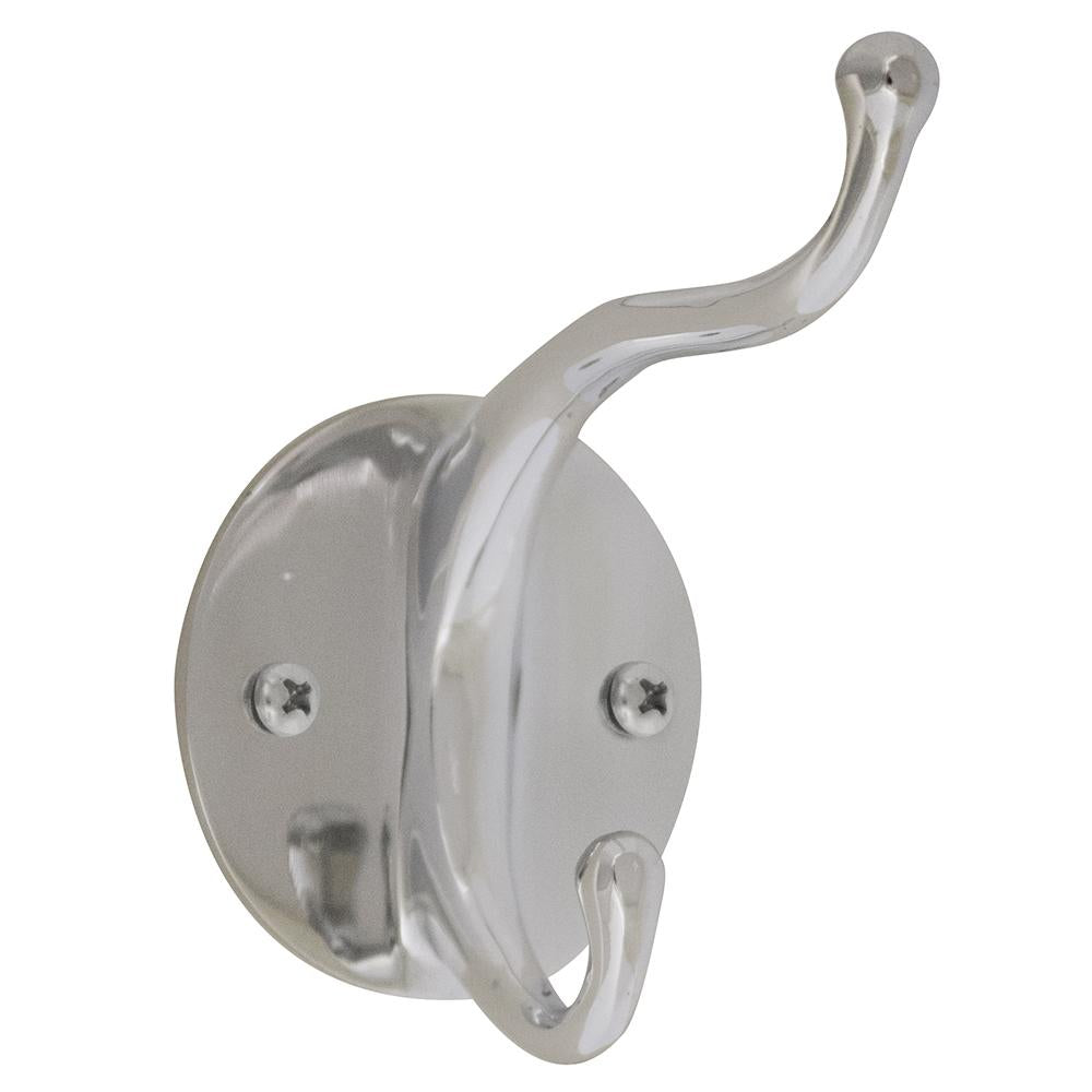 Bradley 914 Bradex Double Surface Mounted Robe Hook - Chrome Finish for Bathroom, Closet & Entryway Organization
