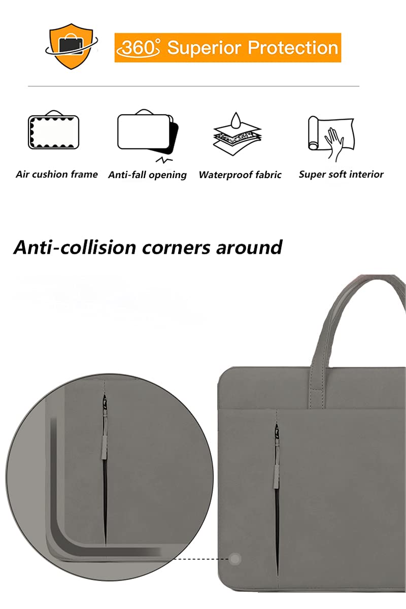 15.6 Inch Waterproof Laptop Case - Slim Protective Briefcase with Handle & 360° Protection | Compatible with MacBook Pro, MacBook Air & Notebook Computers | Perfect for Business Travel, Commuting & Office Use