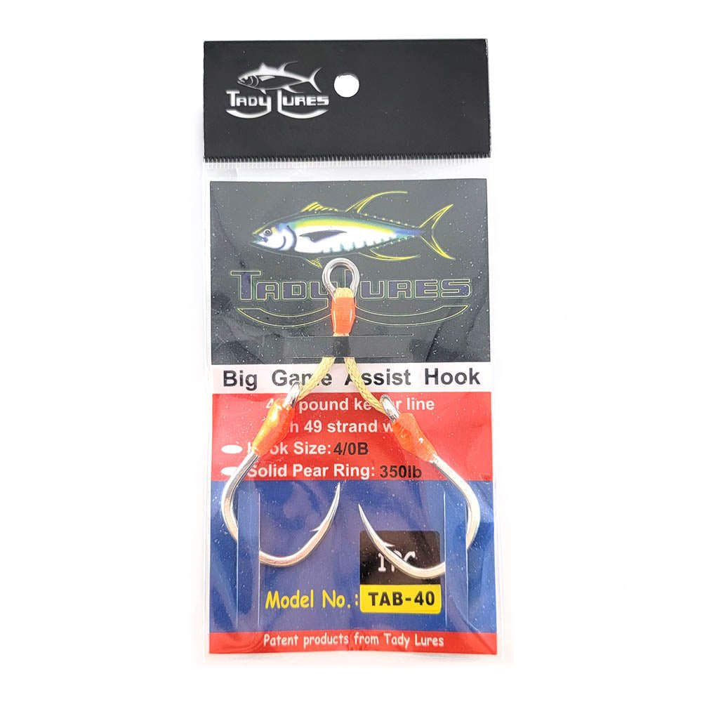 Tady Wire Double Assist Hooks for Saltwater Fishing - Strong Stainless Steel Hooks with Dual Assist for Tuna, Marlin & Big Game Fishing | Perfect for Offshore, Deep Sea & Sport Fishing Adventures