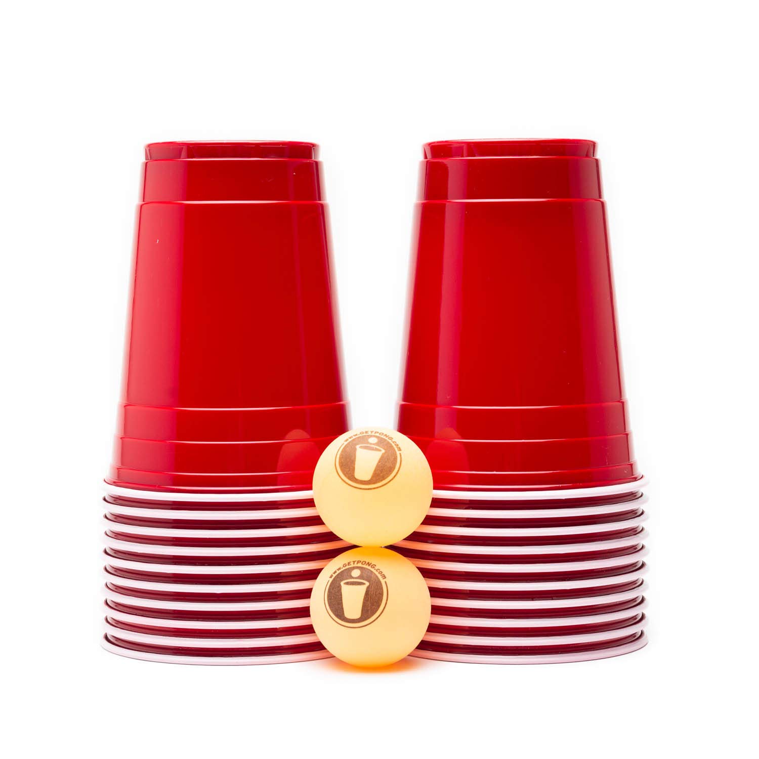 Premium Red Reload Beer Pong Set - 20 Cups & 2 Balls for College Parties, Tailgates & Backyard Games - Durable Drinking Game Accessories for Adults
