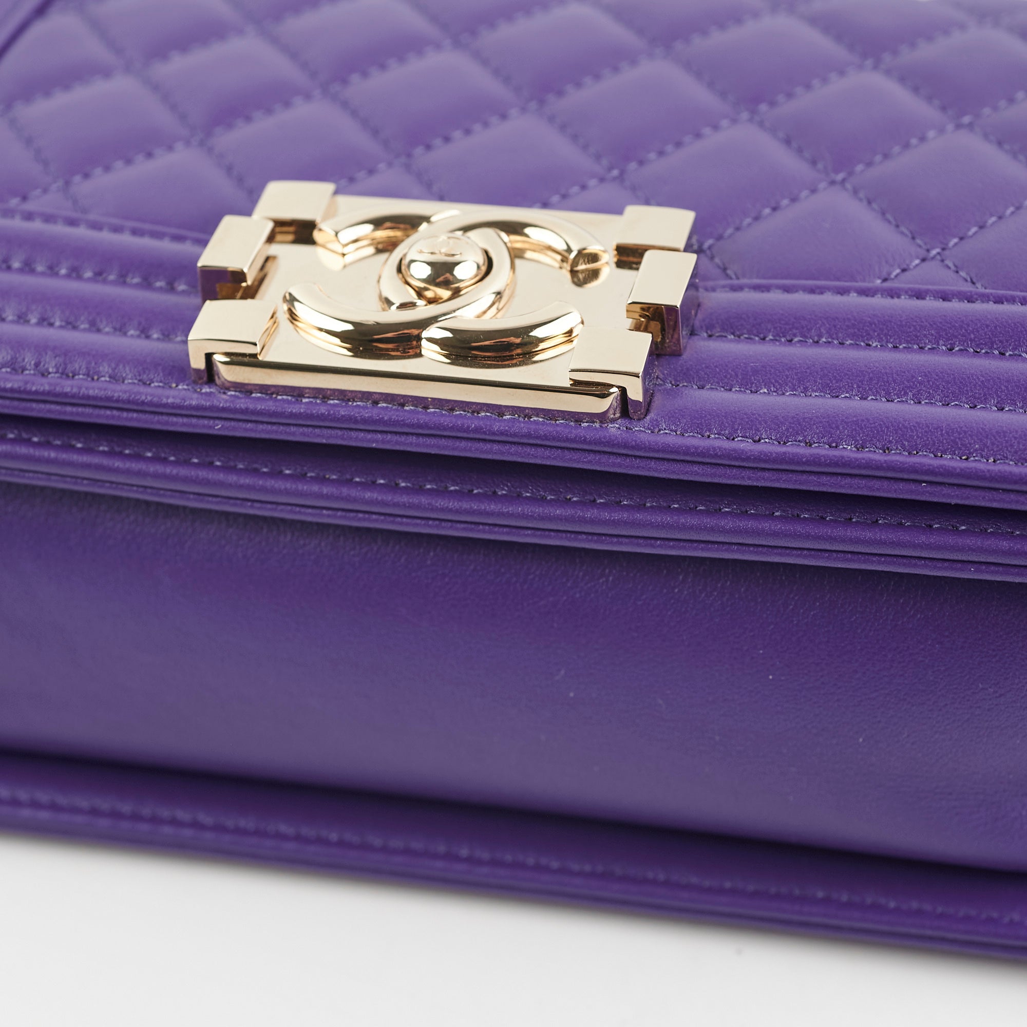 Chanel 19k Small Boy Quilted Purple Leather Crossbody Bag - Luxury Designer Handbag for Women, Perfect for Parties, Dating & Daily Use