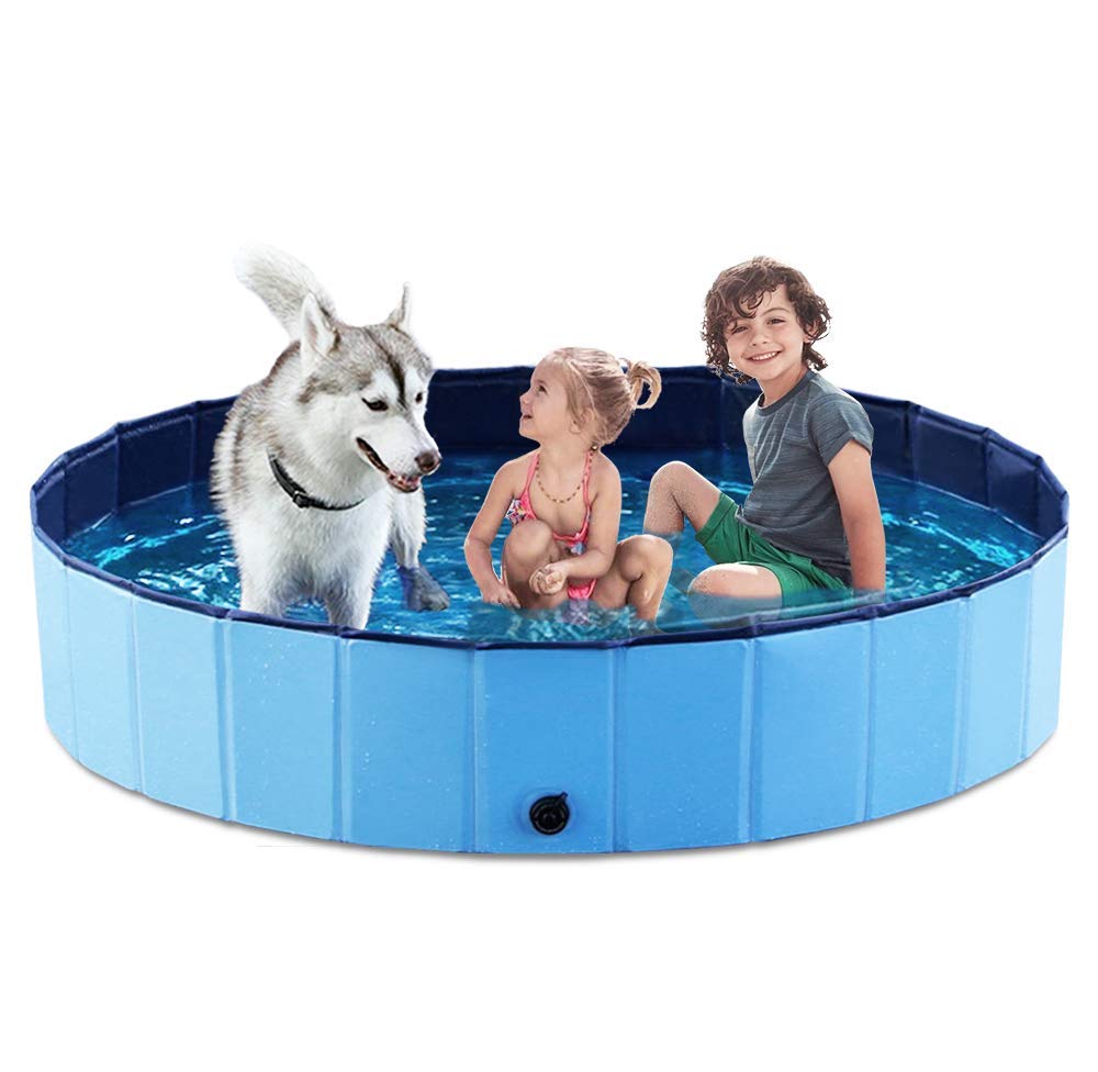 Jasonwell Foldable Dog Bath Pool - Collapsible Pet Pool for Dogs & Inflatable Kiddie Pool with Sprinkler | Splash Pad for Kids & Toddlers | Outdoor Water Play for Pets & Children in Backyard, Garden or Patio