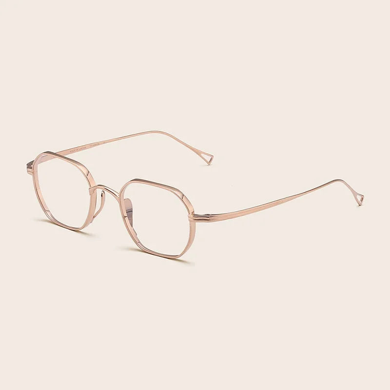 Aimee Women's Full Rim Flat Top Polygon Titanium Eyeglasses Frame 49917 - Lightweight & Durable Eyewear for Work, Reading & Fashion