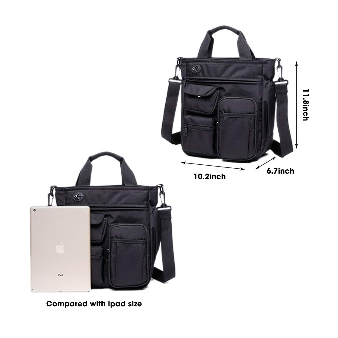 **Men's Convertible Nylon Messenger Bag - Stylish Tote & Shoulder Bag for Travel, Work & Casual Use**    **使用场景:** Perfect for business trips, daily commuting, weekend outings, and outdoor adventures.