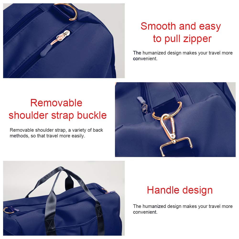 Waterproof Sports Gym Bag with Shoe Compartment & Wet Pocket - 29L Duffle Travel Bag for Men & Women (Blue) - Perfect for Gym, Travel & Sports Activities