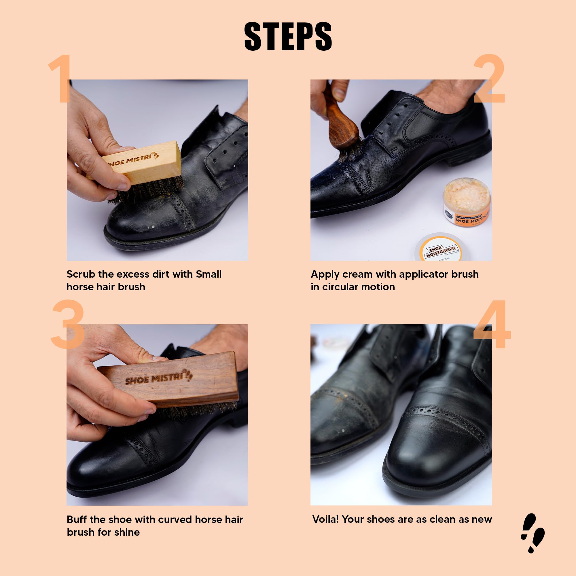 Premium Black Shoe Moisturizer Cream for Leather - 50g | Deep Conditioning Treatment for Soft Leather Shoes, Boots & Bags | Perfect for Daily Shine & Protection