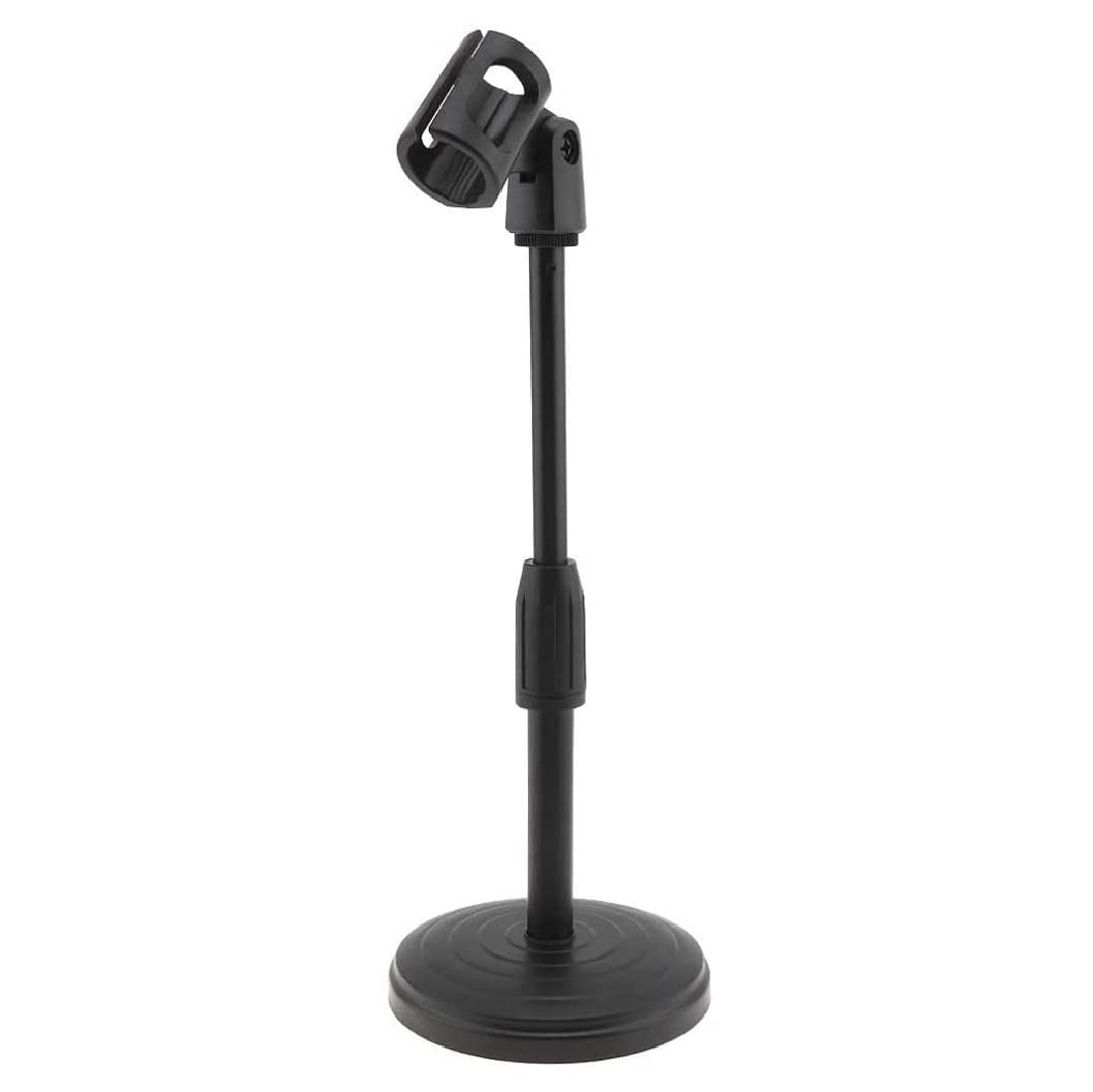Adjustable Desktop Microphone Stand with Weighted Base & Mic Clip - Professional Table Mic Holder for Podcasting, Gaming, Zoom Meetings, Live Streaming & Voice Recording