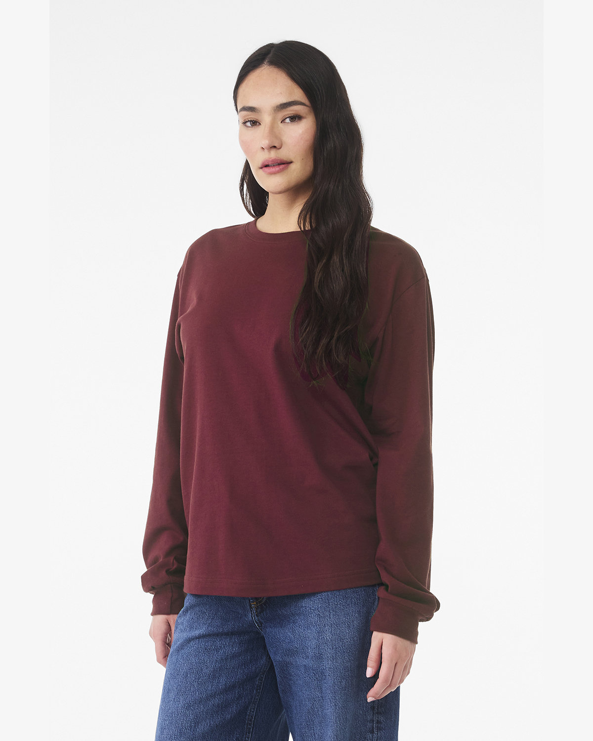 Bella + Canvas 3511 Unisex 6oz Heavyweight Long Sleeve T-Shirt - Soft Cotton Crewneck Tee for Men & Women - Perfect for Casual Wear, Layering, and Workout Comfort