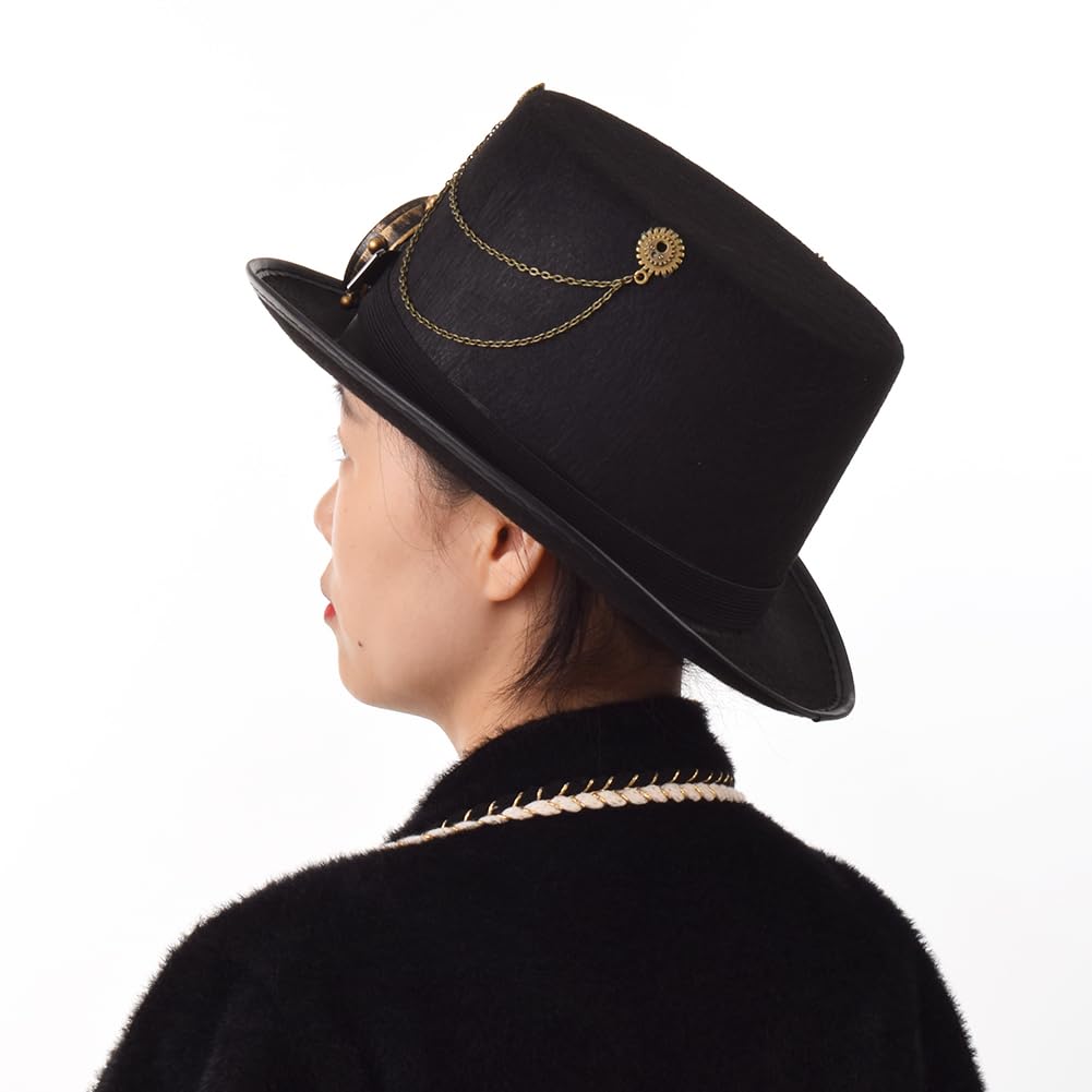Steampunk Top Hat with Goggles for Women & Men - Victorian Gothic Halloween Costume Accessory - Perfect for Cosplay, Halloween Parties, and Themed Events