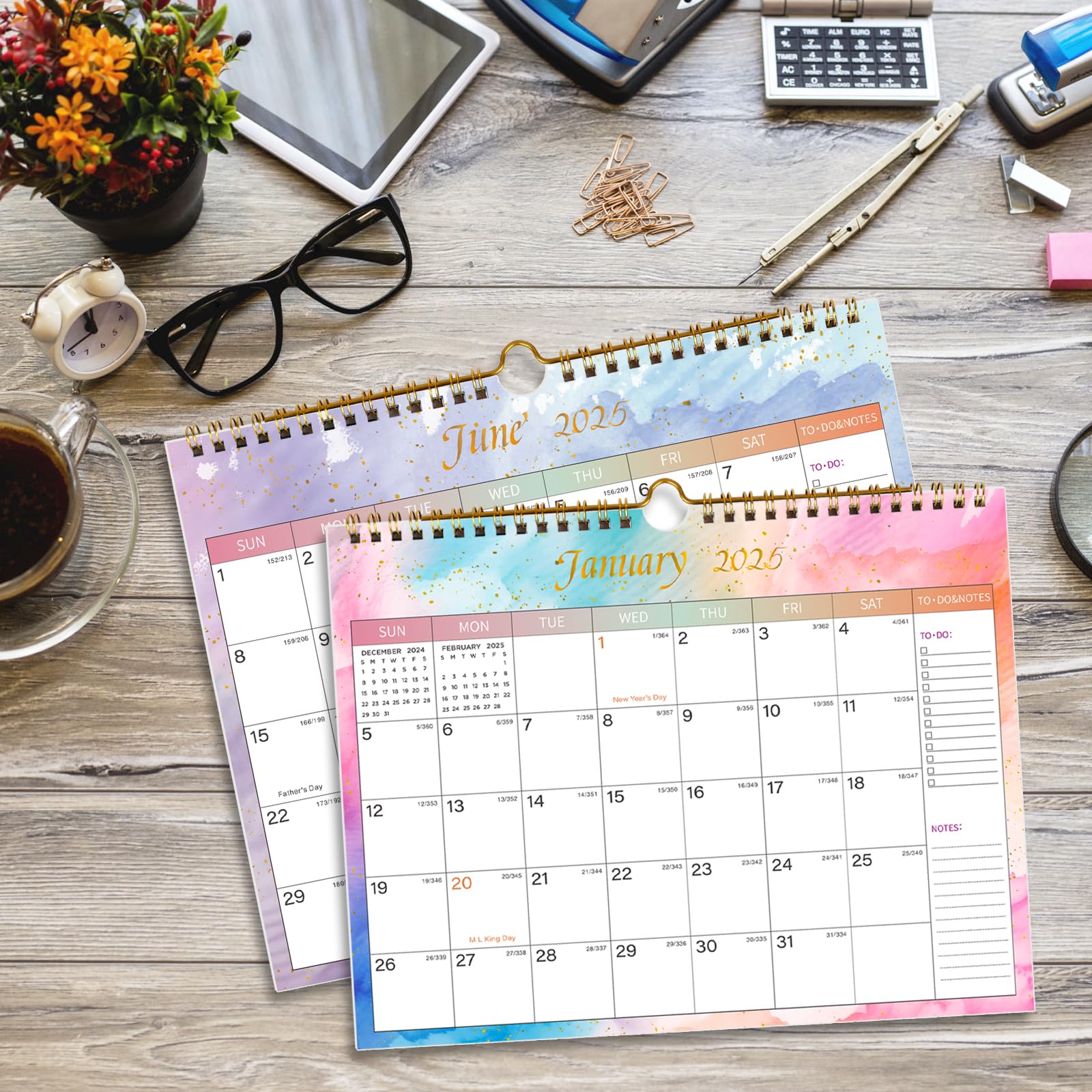 2025-2026 Wall Calendar - 18 Months from January 2025 to June 2026 | 11x8.5 Inch Monthly Planner with Julian Dates | Premium Thick Paper | Perfect for Home, Office & Holiday Gifting (Colorful Design)