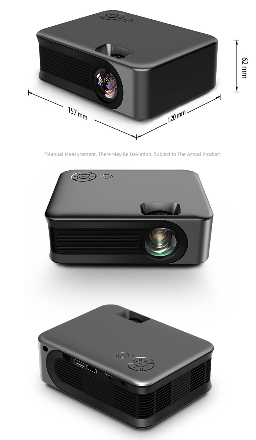 Mini Projector with Auto Focus & WiFi - Portable Home Theater Cinema, 4K LED Projector for Android, iPhone, PC, Laptop, PS5, TV Stick | Perfect for Movie Nights, Gaming & Office Presentations