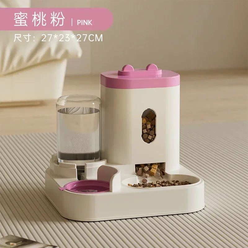 Automatic Pet Feeder Bowl with Water Dispenser - Smart Dog & Cat Food and Water Bowl for Convenient Feeding at Home or Travel