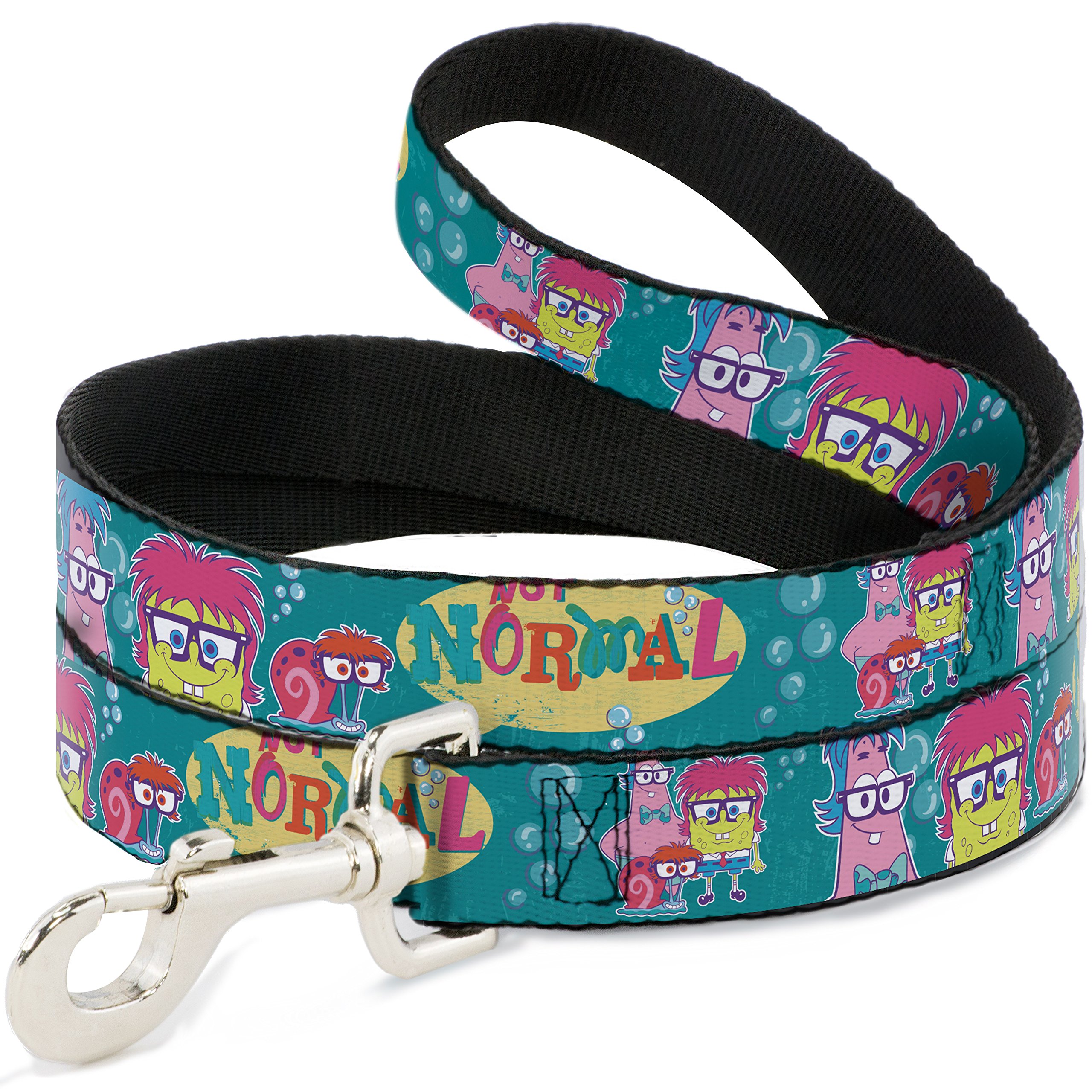 Buckle-Down SpongeBob Pet Leash - 4FT Adjustable Dog Leash with Patrick & Gary Design - 1 Inch Wide Nylon Lead for Small to Medium Dogs - Perfect for Walking, Training & Outdoor Adventures