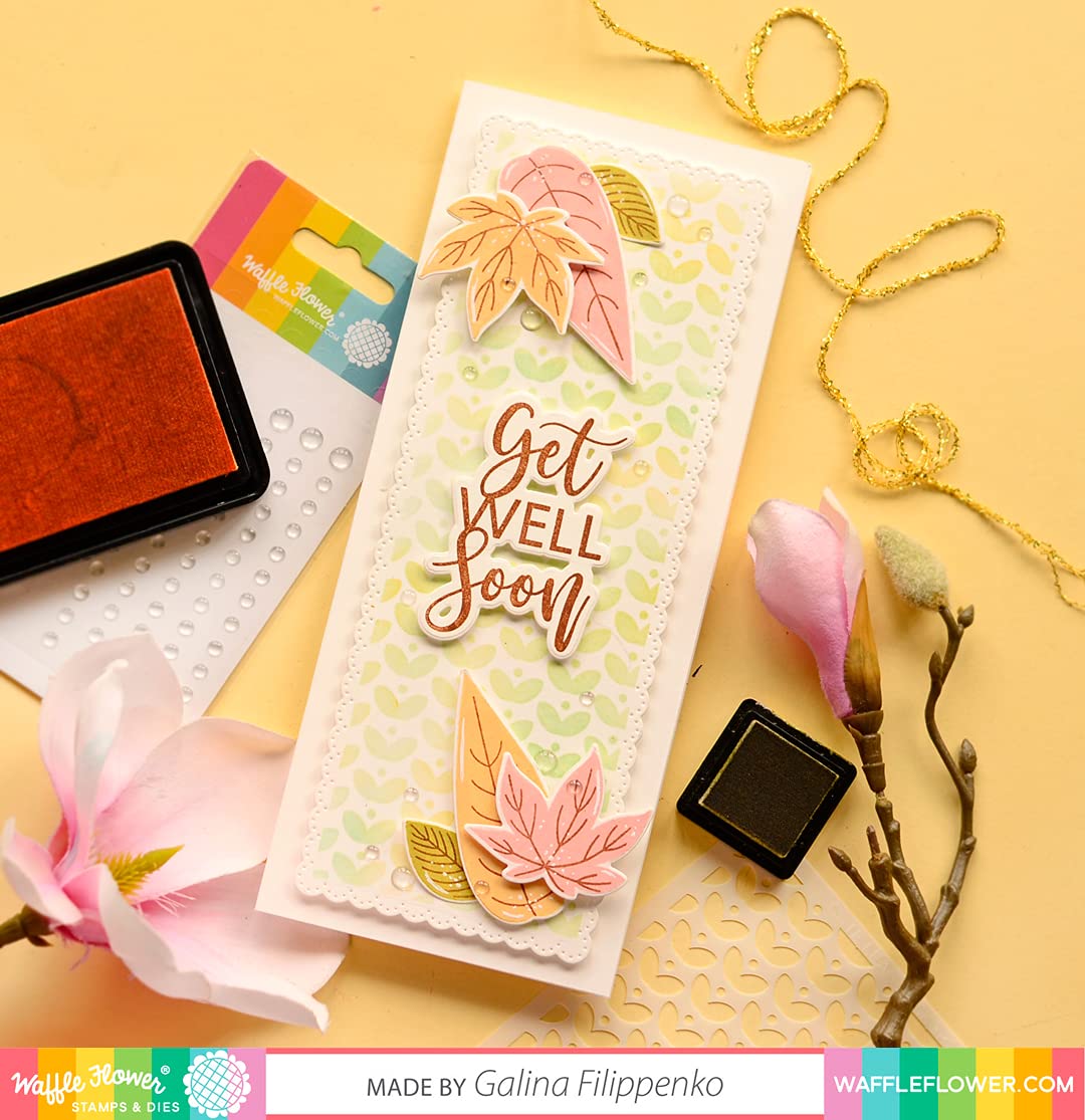 Waffle Flower Two-Step Leaves Matching Die Set for Card Making & Scrapbooking - Perfect for DIY Greeting Cards, Invitations, and Paper Crafts