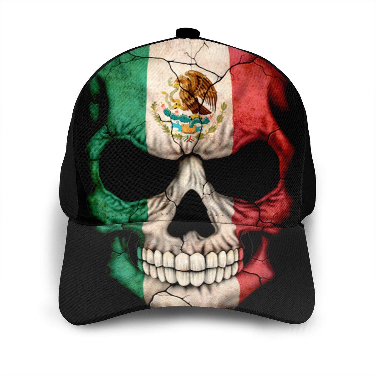 Mexican Flag Skull Baseball Cap - Adjustable Classic Golf Hat for Men & Women | Perfect for Sports, Outdoor Activities & Casual Wear