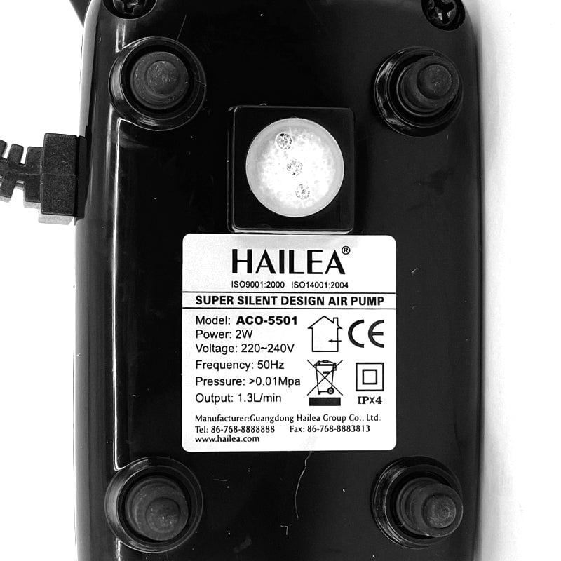 HAILEA Silent Air Pump ACO 5500 Series - Ultra Quiet Aquarium Air Pump with Single/Double Outlet for Fish Tank, Pond & Hydroponics System