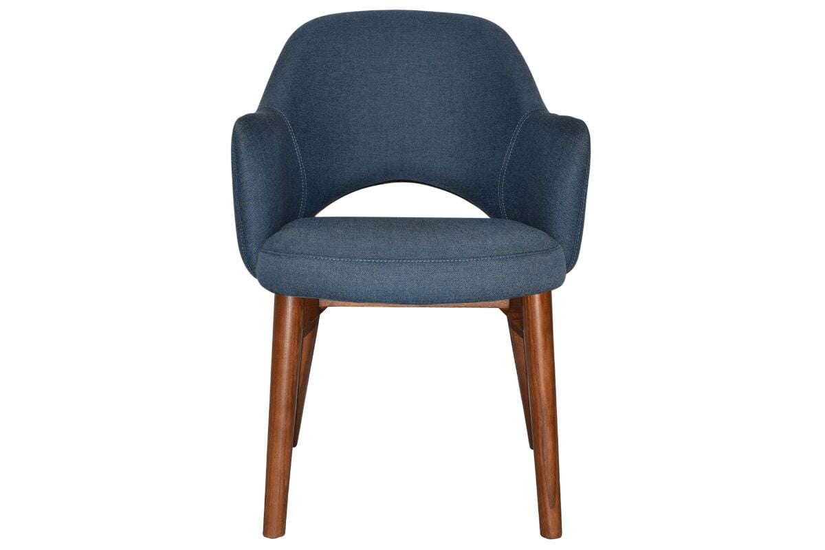 EZ Hospitality Cairo Indoor Armchair with Timber Base - Light Walnut Finish, 4-Leg Design for Living Room, Office, or Lounge Comfort