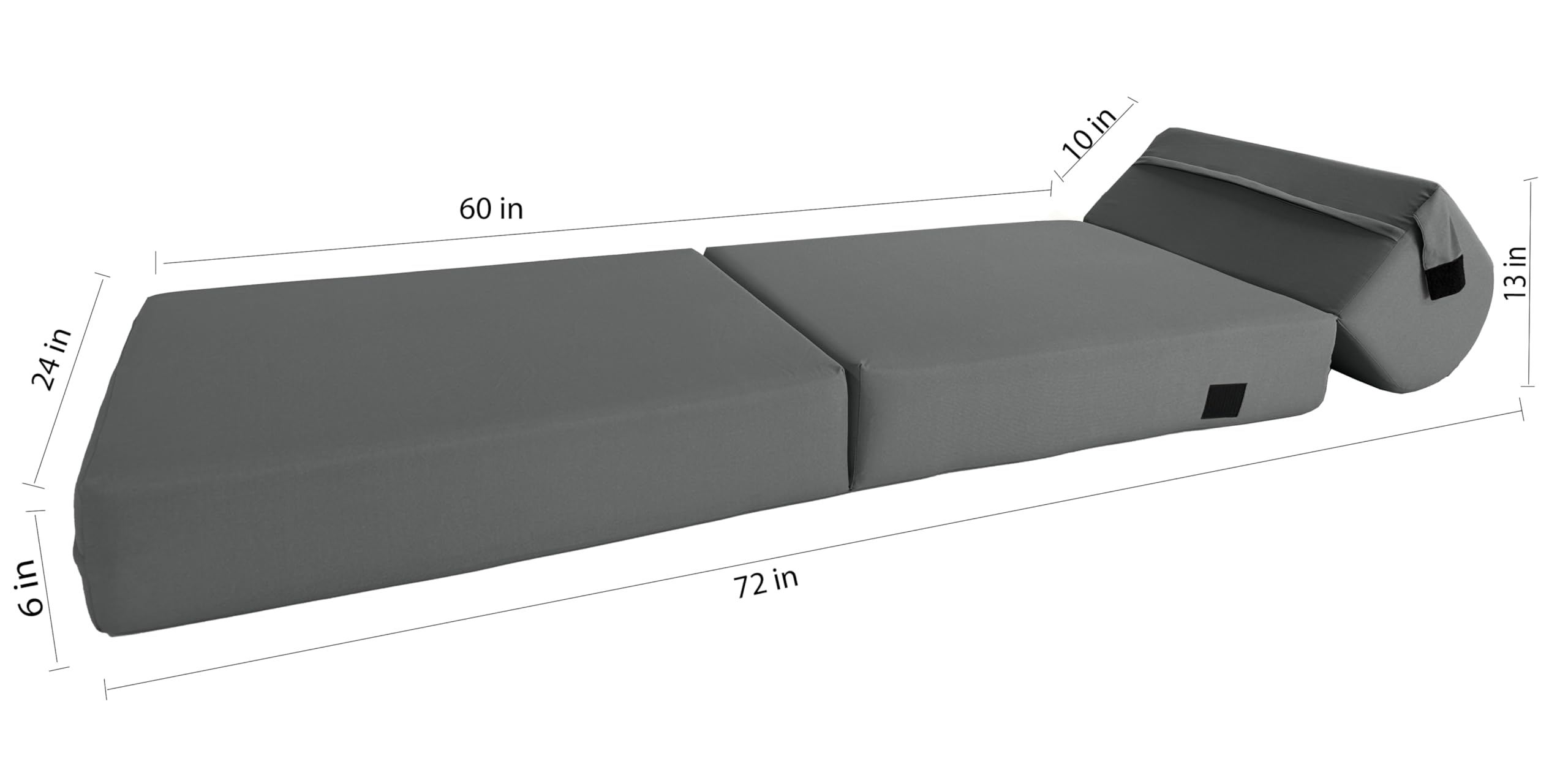 D&D Gray Futon Sleeper Chair - Foldable Convertible Sofa Bed with High Density Foam (70