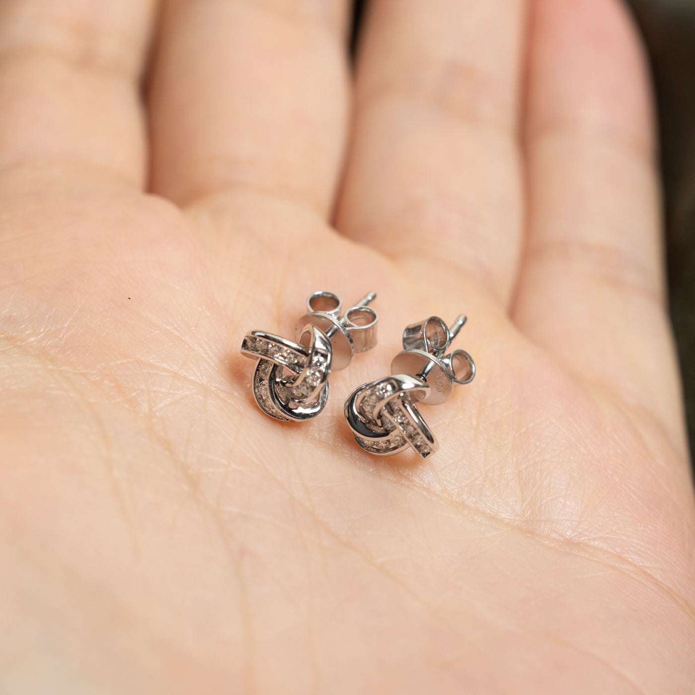 14K Gold Diamond Interlocking Stud Earrings for Women | 0.14ctw G-H Color SI Clarity | Perfect Gift for Anniversary, Birthday & Valentine's Day