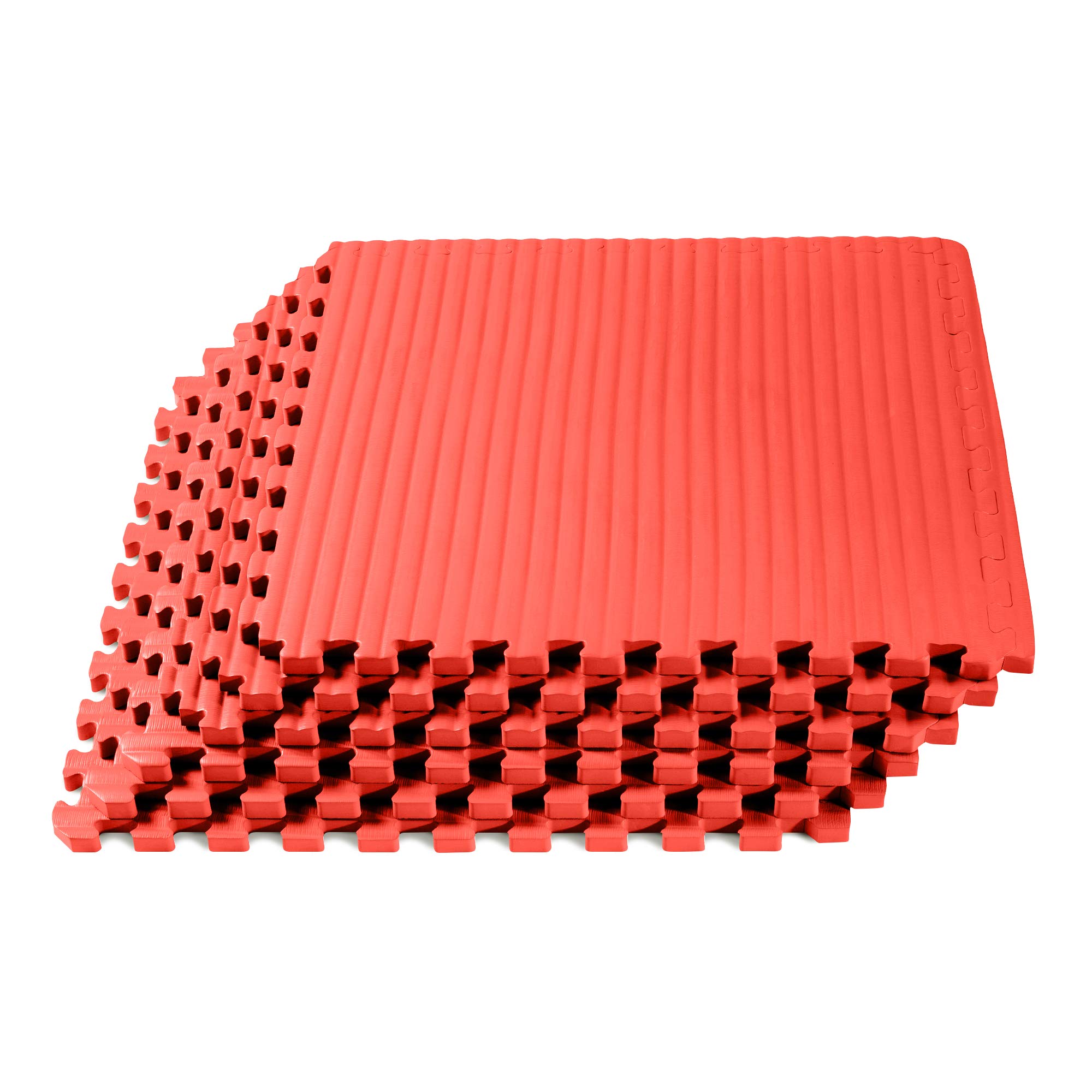3/4 Inch Thick EVA Foam Martial Arts Exercise Mats - Interlocking Tatami Pattern Floor Tiles for Home Gym, MMA Training, Yoga & Anti-Fatigue - 24