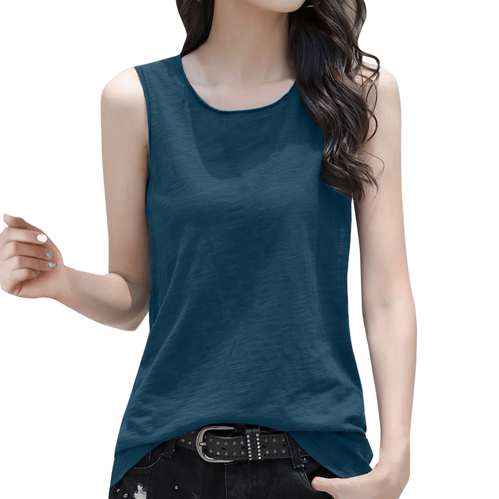 Women's Casual Sleeveless V-Neck Tunic Top - Soft Basic Blouse for Everyday Wear, Work & Summer Outfits