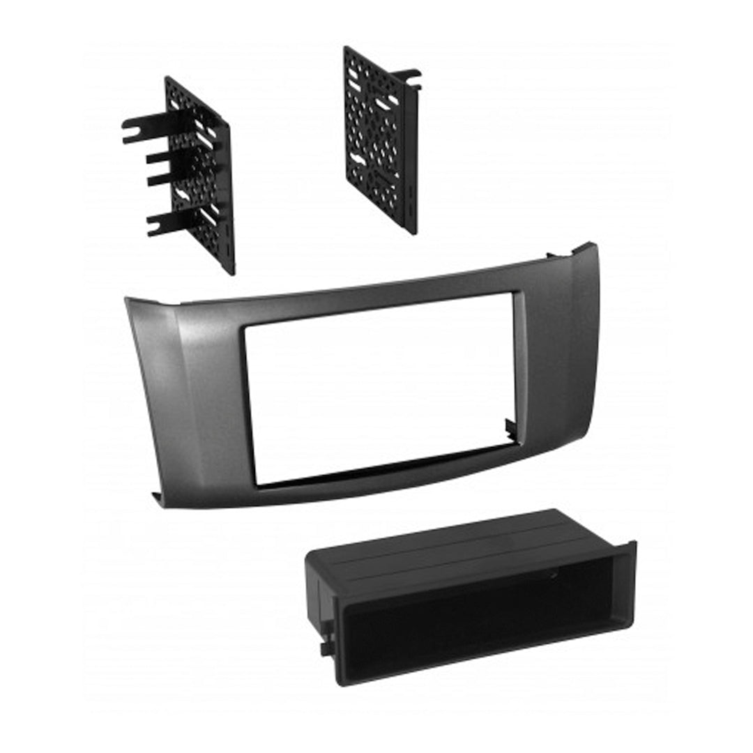 2013-2017 Nissan Sentra Single DIN or Double DIN Car Stereo Radio Dash Kit - ISO Mount with Storage Pocket - Compatible with Aftermarket Head Units - Perfect for Upgrading Audio System in Your Nissan Sentra