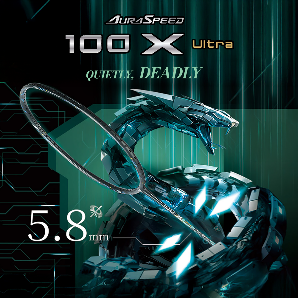 Victor AuraSpeed 100X Ultra Badminton Racket (Green Wraith) - Lightweight Carbon Fiber Shuttlecock Racket for Professional Players | Perfect for Tournaments & Training Sessions