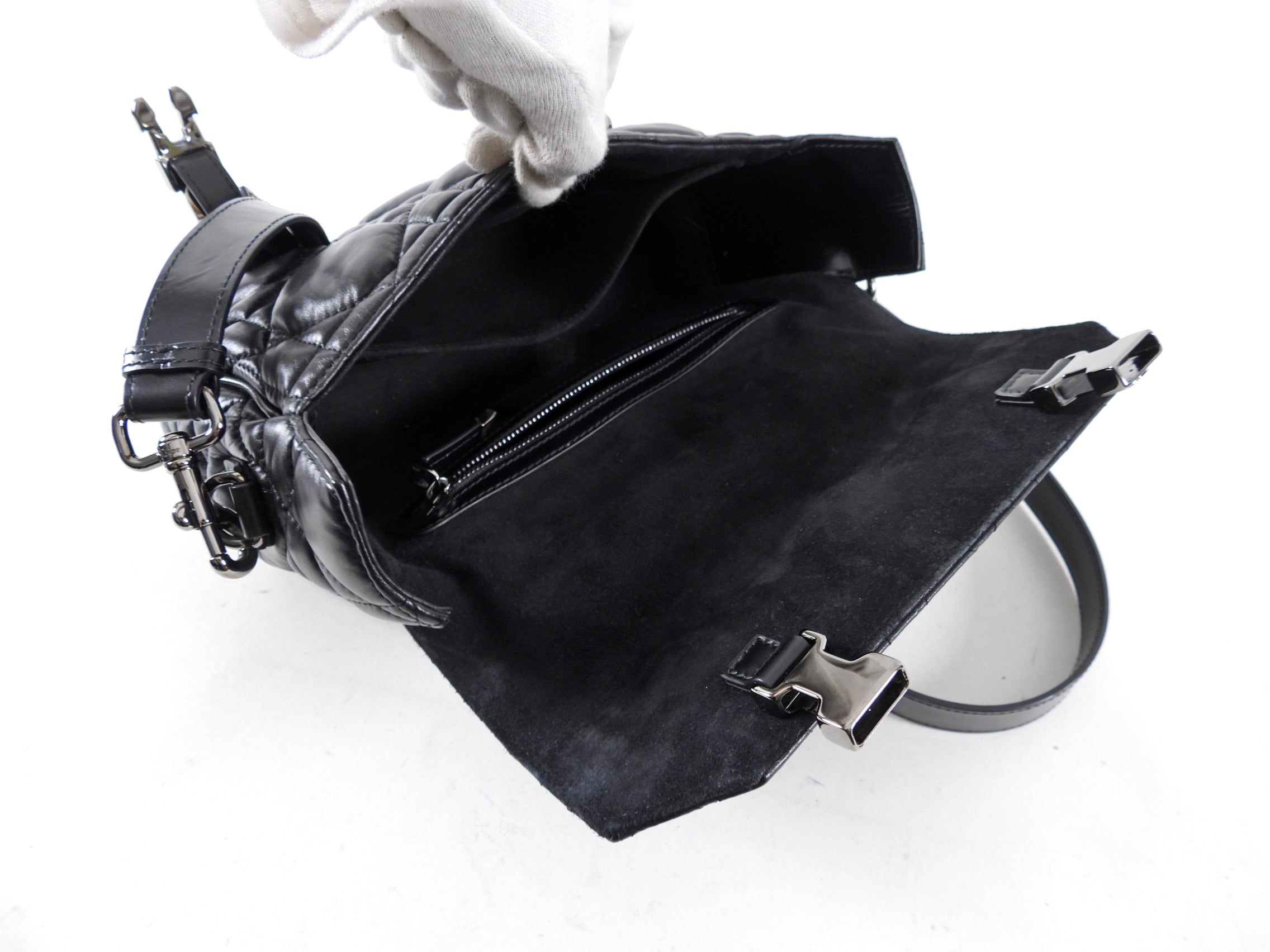 Christian Dior Black Leather Cannage Diorcamp Messenger Crossbody Bag for Women - Luxury Designer Shoulder Bag for Work, Travel & Everyday Use