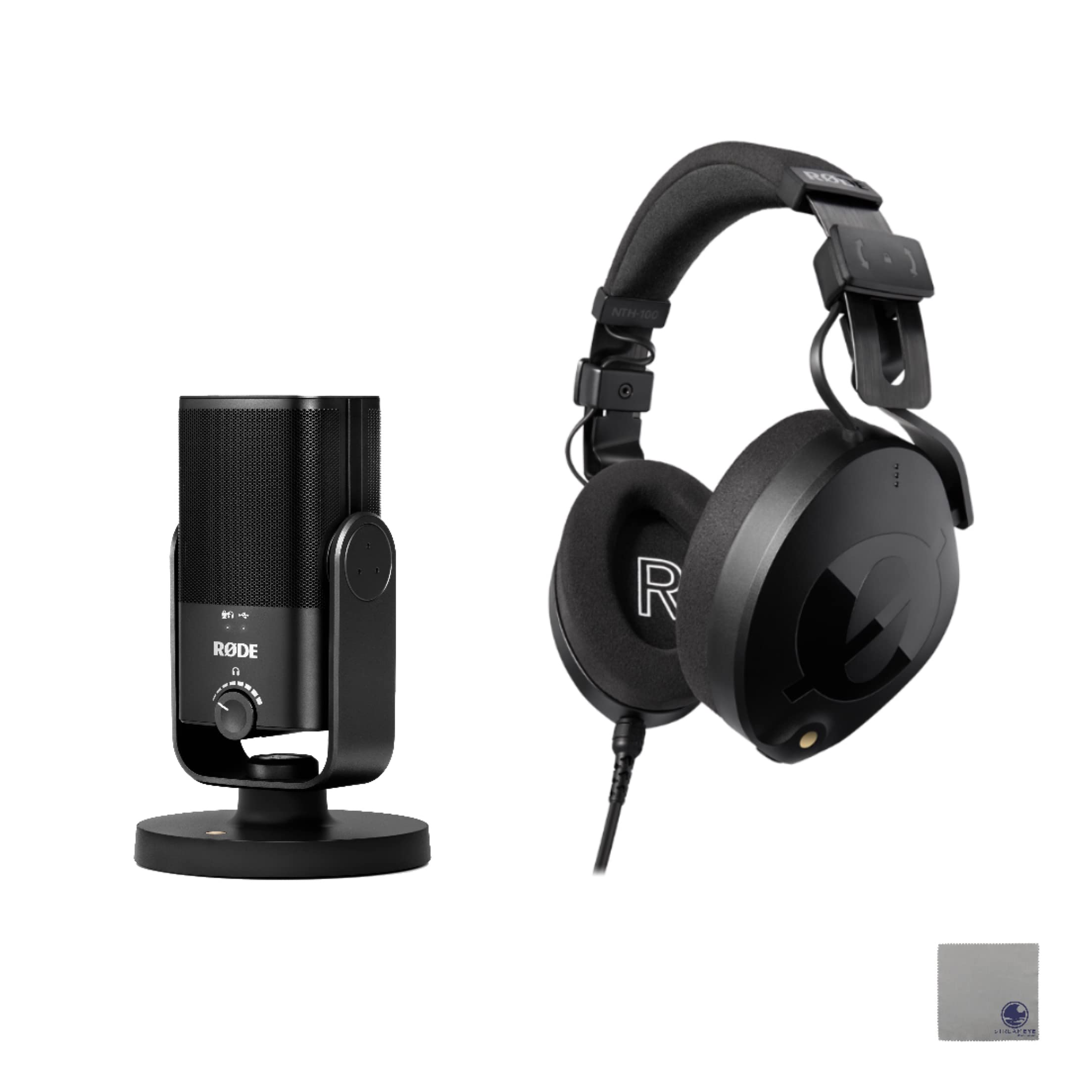StreamEye Rode NTH-100 Professional Studio Over-Ear Headphones with Rode NT-USB Mini USB Condenser Microphone - Perfect for Podcasting, Streaming, Gaming & Home Recording