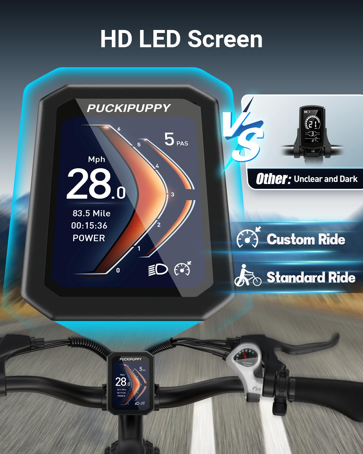 **960W 48V 20AH Electric Bike for Adults - 28MPH Fat Tire Mountain & Beach E-Bike, 26