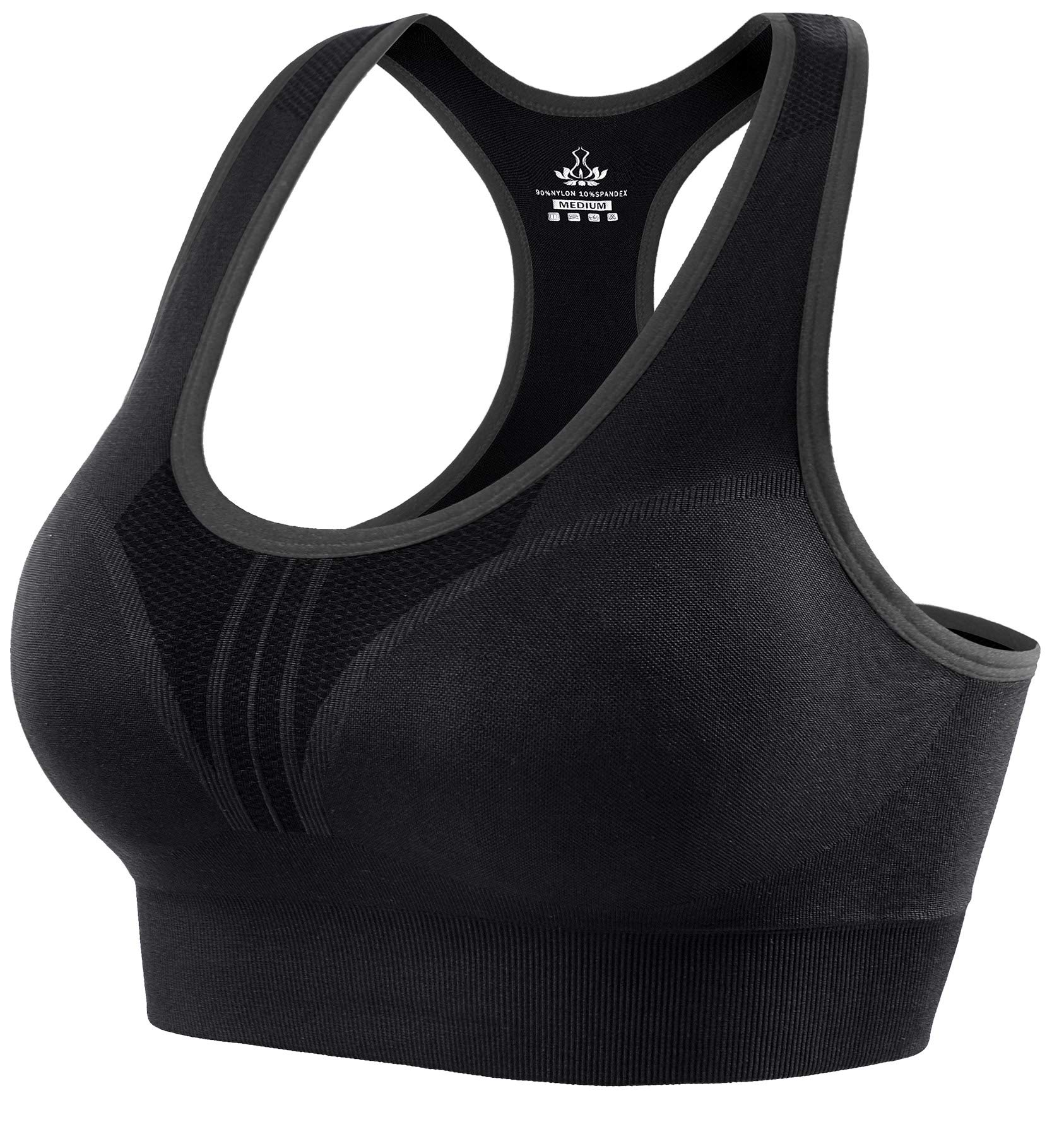 Heathyoga High Impact Sports Bras for Women - High Support Padded Workout Bra with Racerback Design - Perfect for Yoga, Running, Gym & High-Intensity Training