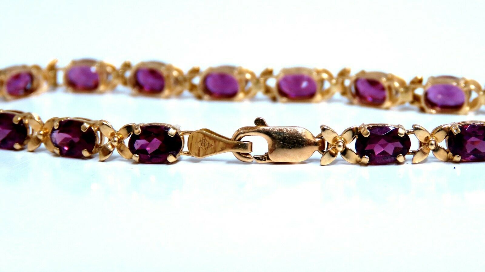 5.50ct Natural Rhodolite Garnet Bracelet in 14K Gold - Elegant Jewelry Gift for Women, Perfect for Weddings, Anniversaries & Special Occasions