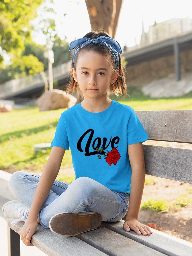 Youth's Love with Rose T-Shirt - Trendy Graphic Tee for Teens & Young Adults | Perfect for Casual Wear, School, and Date Nights